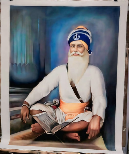 (HAND-MADE UNFRAMED ROLLED Canvas) Baba Deep Singh Ji: Martyr The Saint Warrior