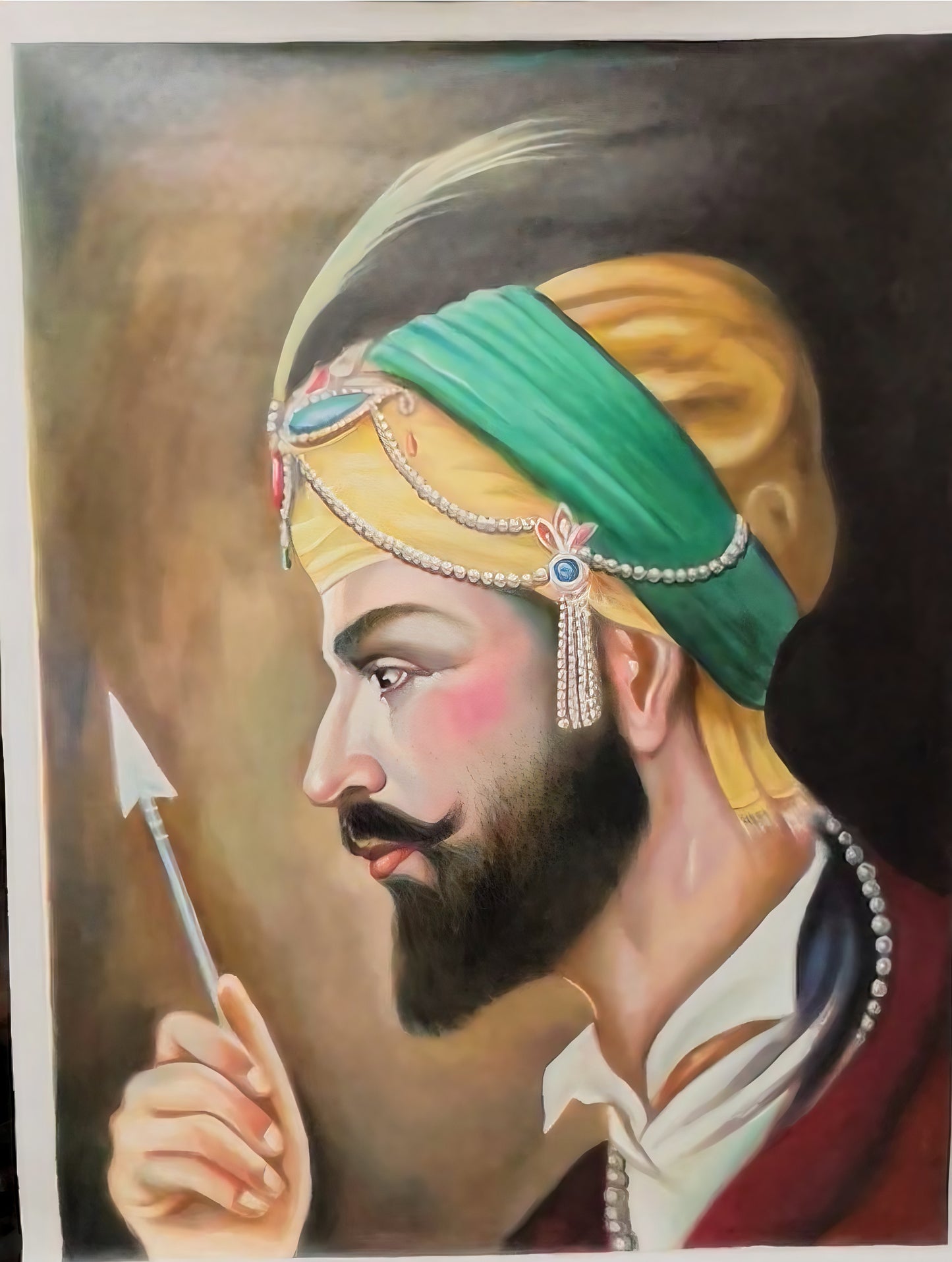 (HAND-MADE UNFRAMED ROLLED Canvas) Guru Gobind Singh Ji: An arrow of light — behold Akaal’s Archer