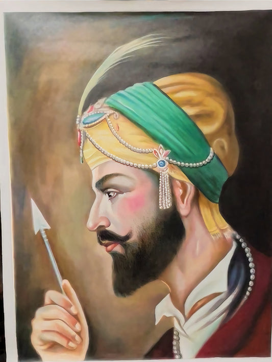 (HAND-MADE UNFRAMED ROLLED Canvas) Guru Gobind Singh Ji: An arrow of light — behold Akaal’s Archer